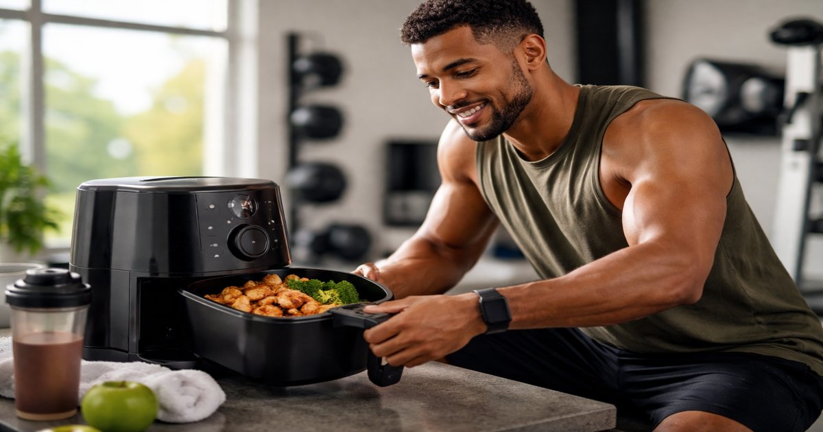air fryer in use