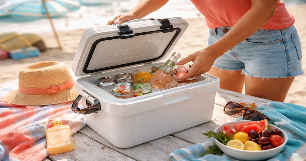 yeti cooler in use