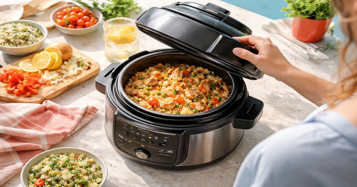 ninja multi cooker in use