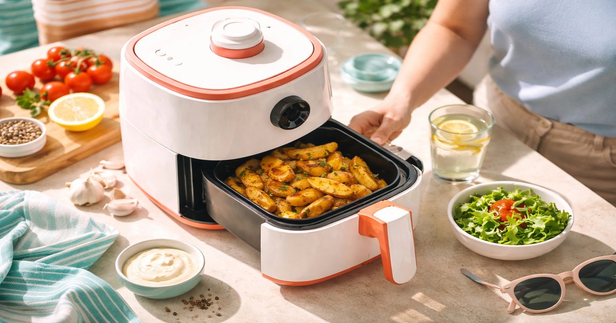 air fryer in use