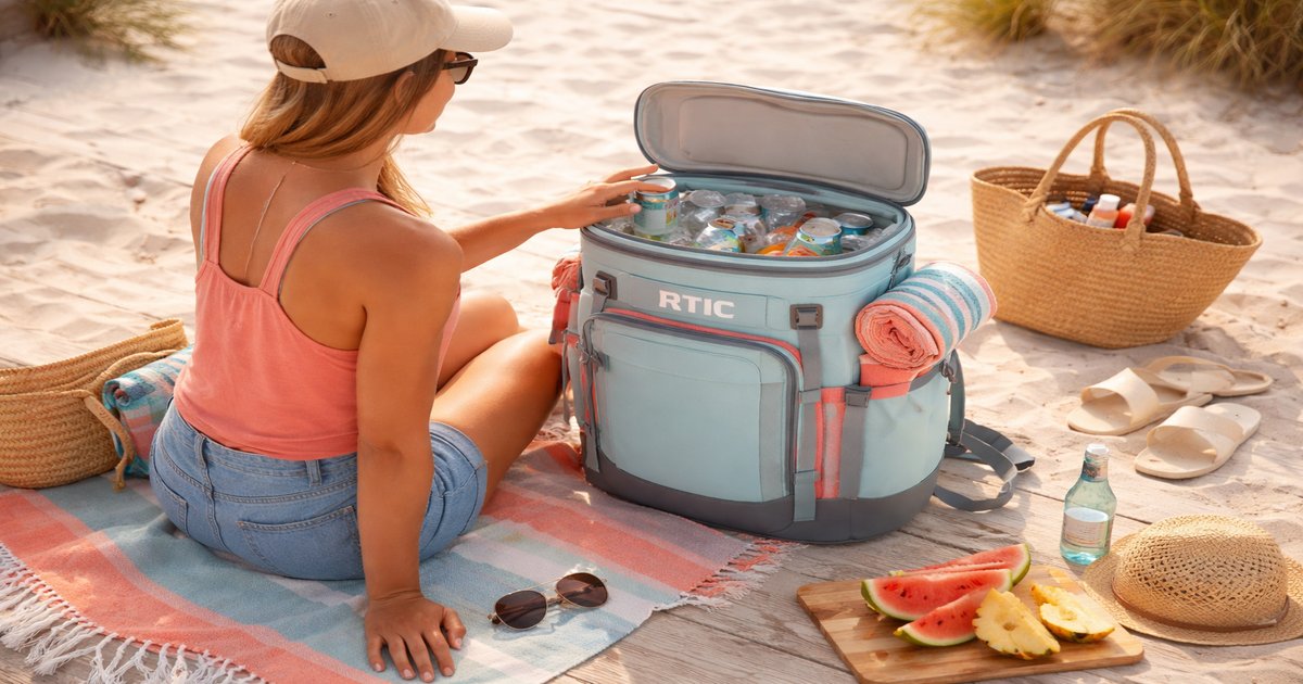 rtic backpack cooler in use