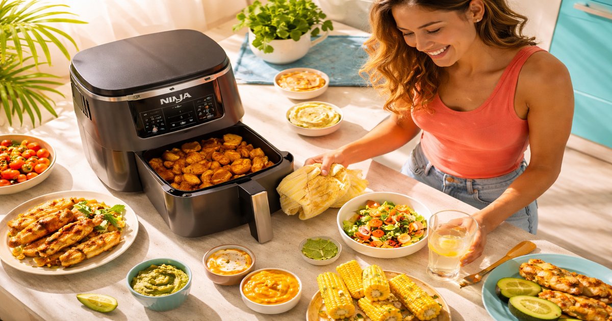 ninja air fryer in use