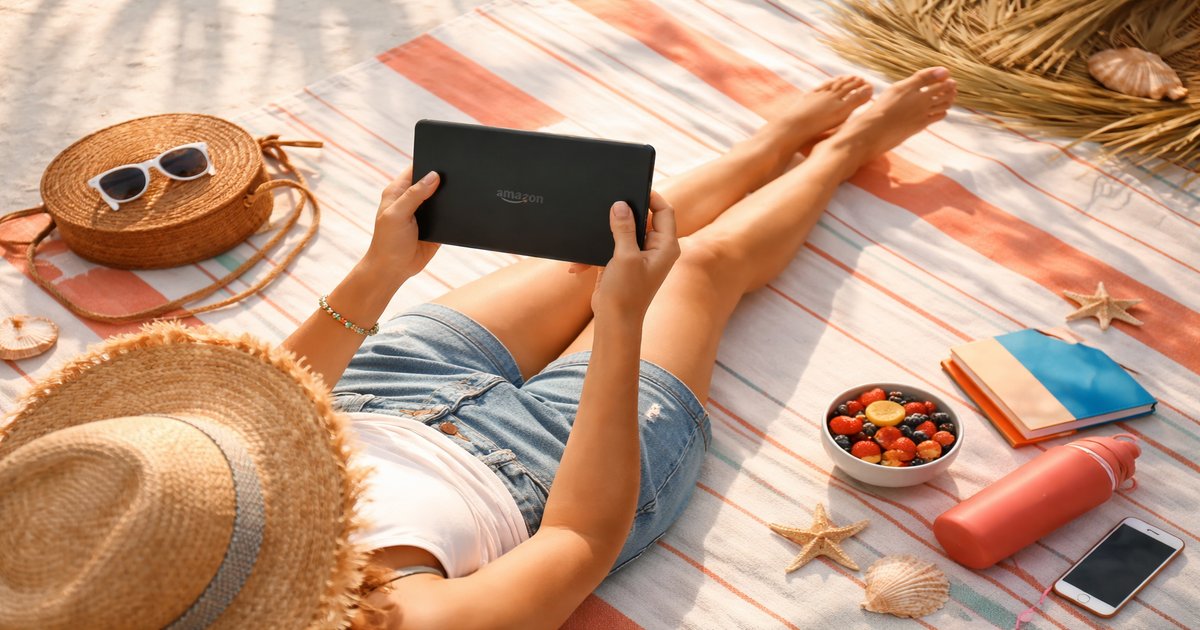 amazon fire tablet in use