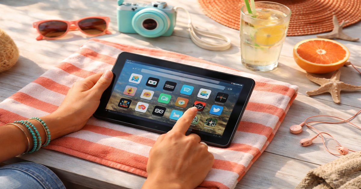 fire tablet in use